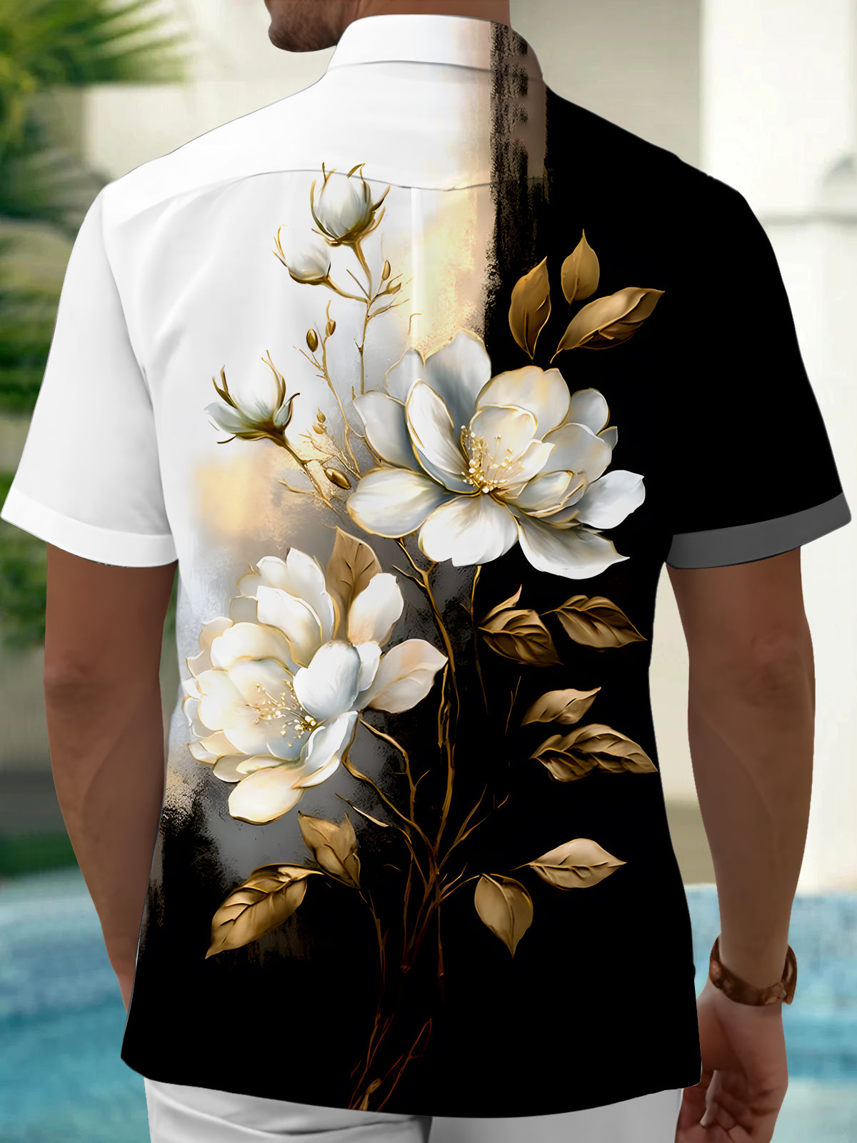 Floral Men's Pocket Short Sleeve Shirts
