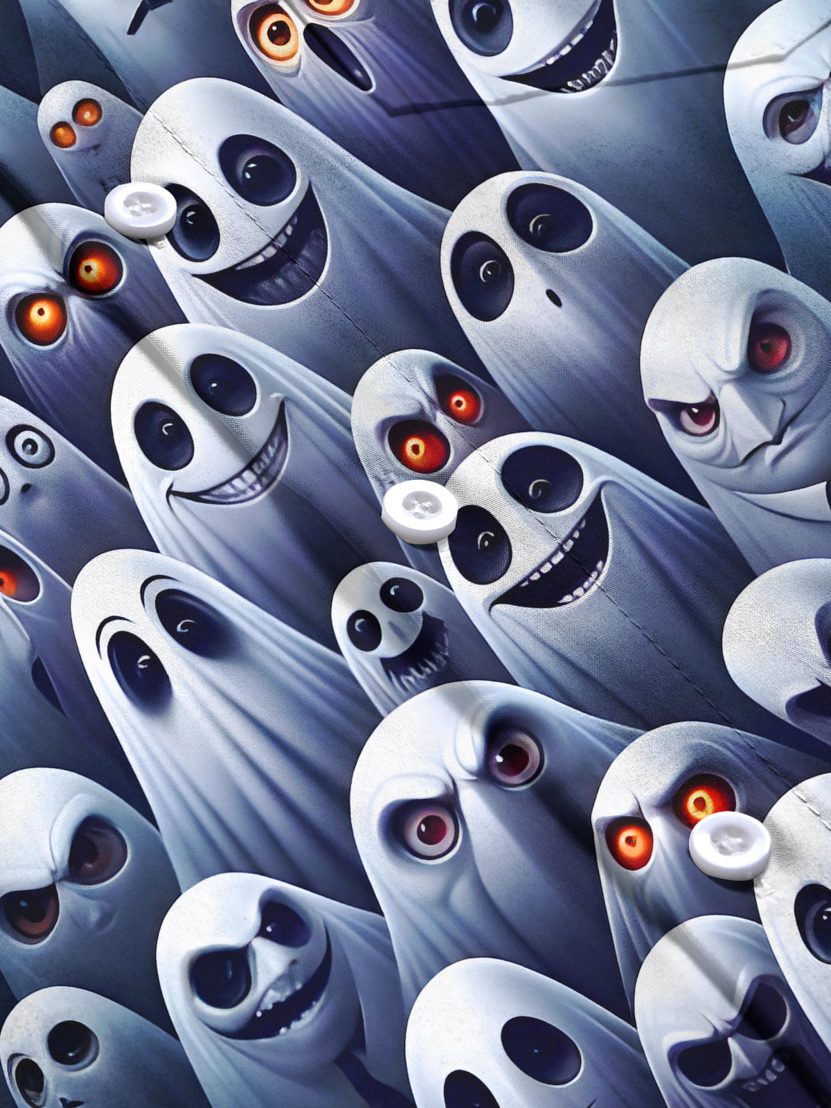 Funny Halloween Ghost Men's Pocket Long Sleeve Shirts