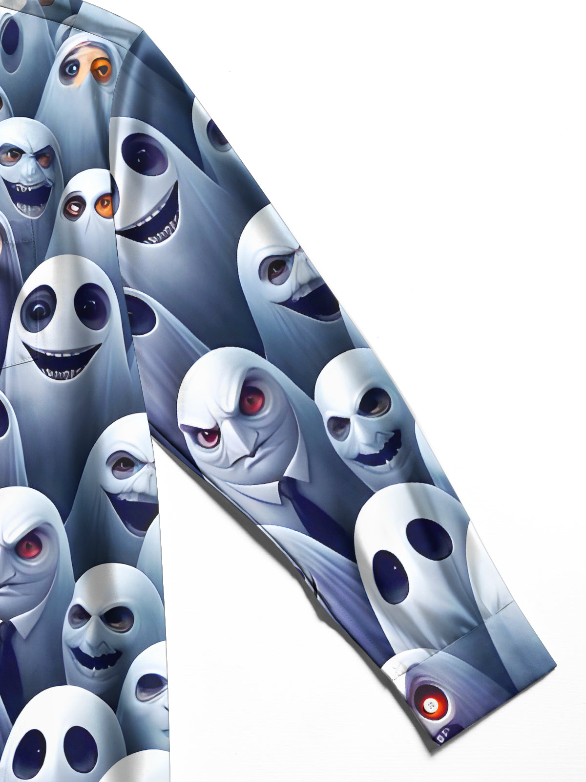 Funny Halloween Ghost Men's Pocket Long Sleeve Shirts