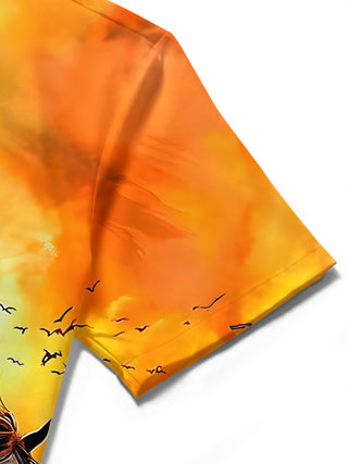 men's Halloween shirt close-up short sleeve