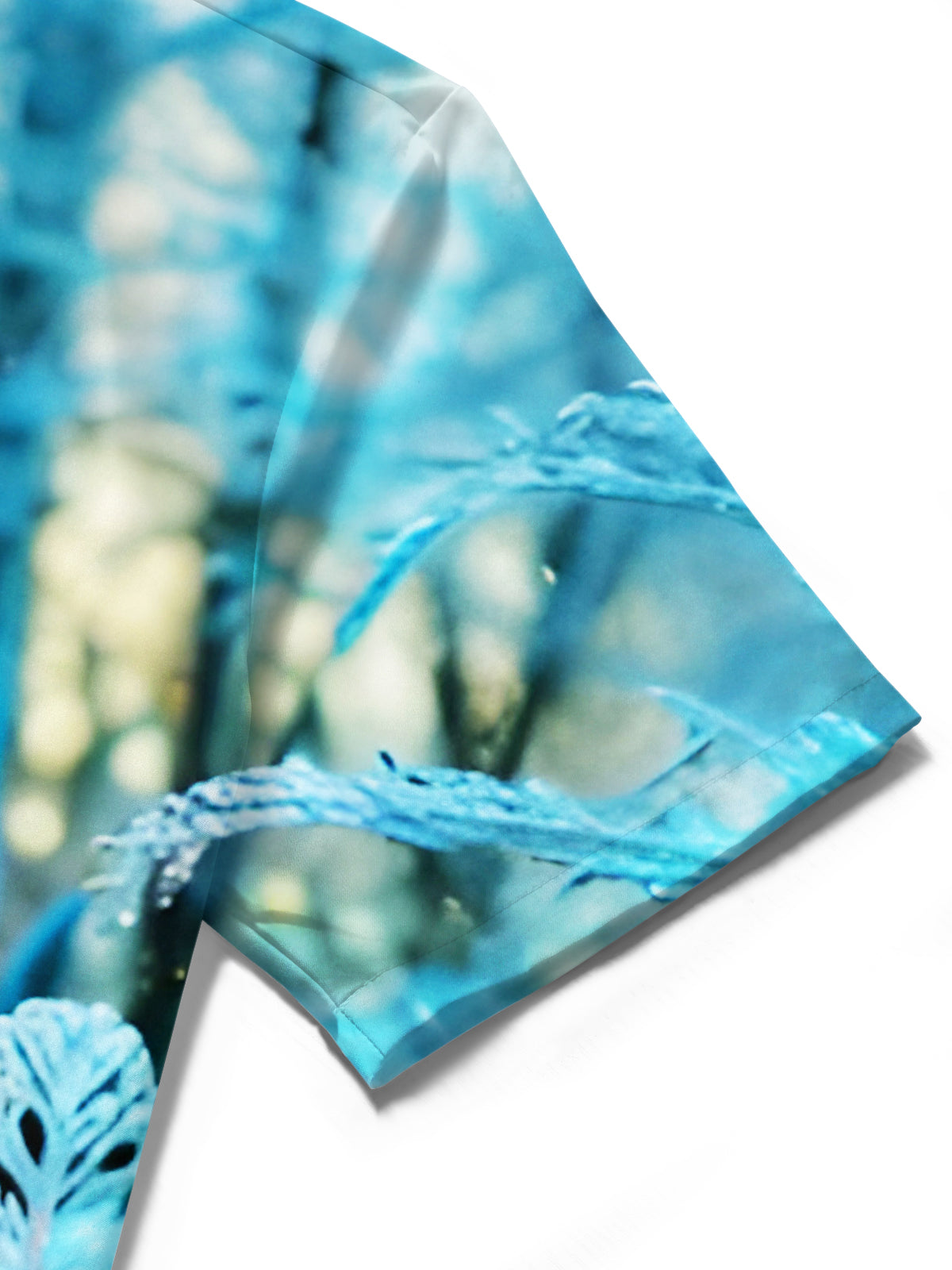 Art Ice Snow Peacock Men's Pocket Short Sleeve Shirts