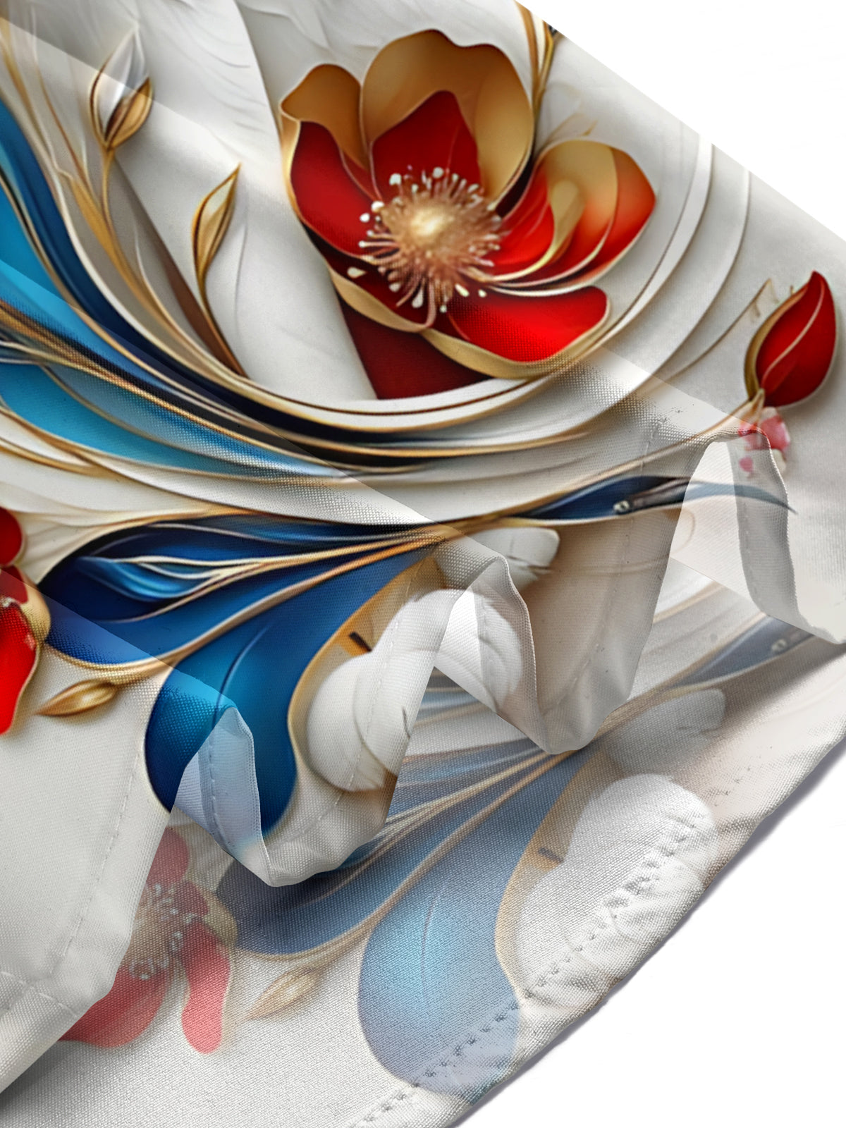 Cat Floral Print Men's Pocket Short Sleeve Shirts