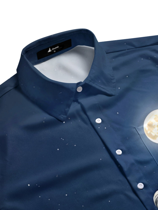 men's graphic art shirt side view