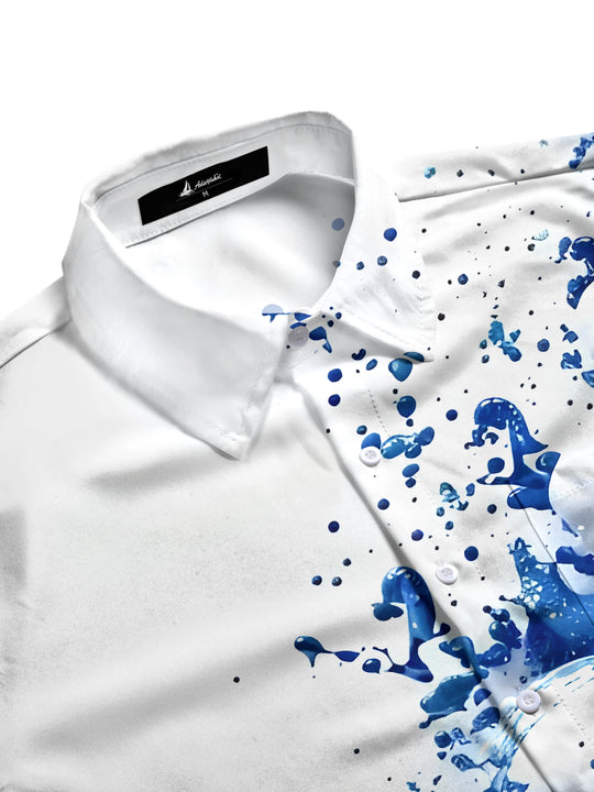 men's tie dye short sleeve flat lay shirt