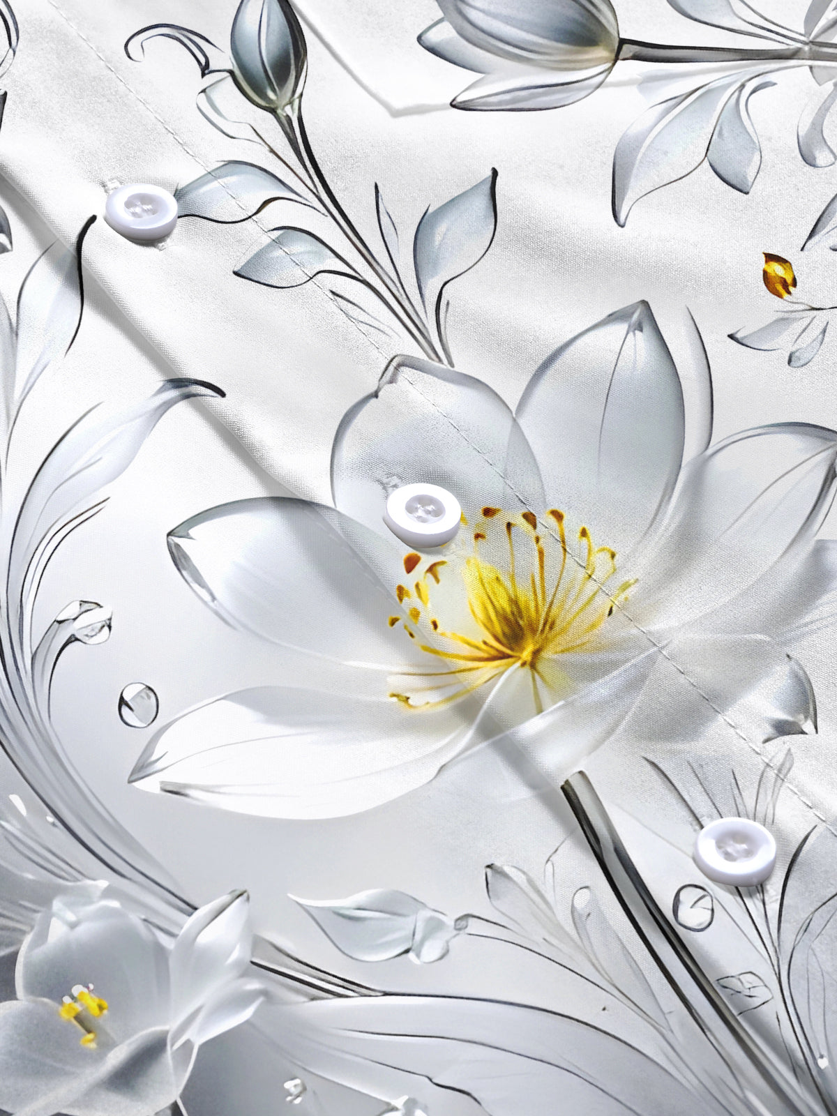 Floral Men's Pocket Short Sleeve Shirts