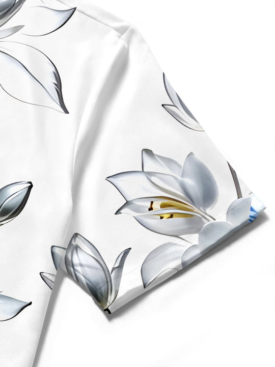 Men's floral pocket short sleeve shirt lifestyle view