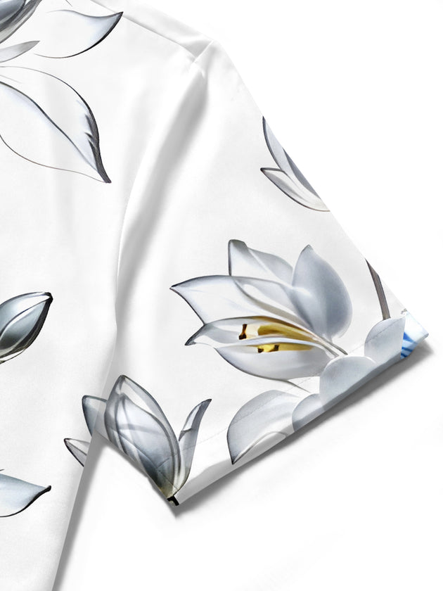 Men's floral pocket short sleeve shirt lifestyle view