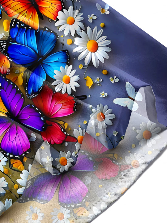 Men's butterfly floral tie dye pocket short sleeve shirt lifestyle front view