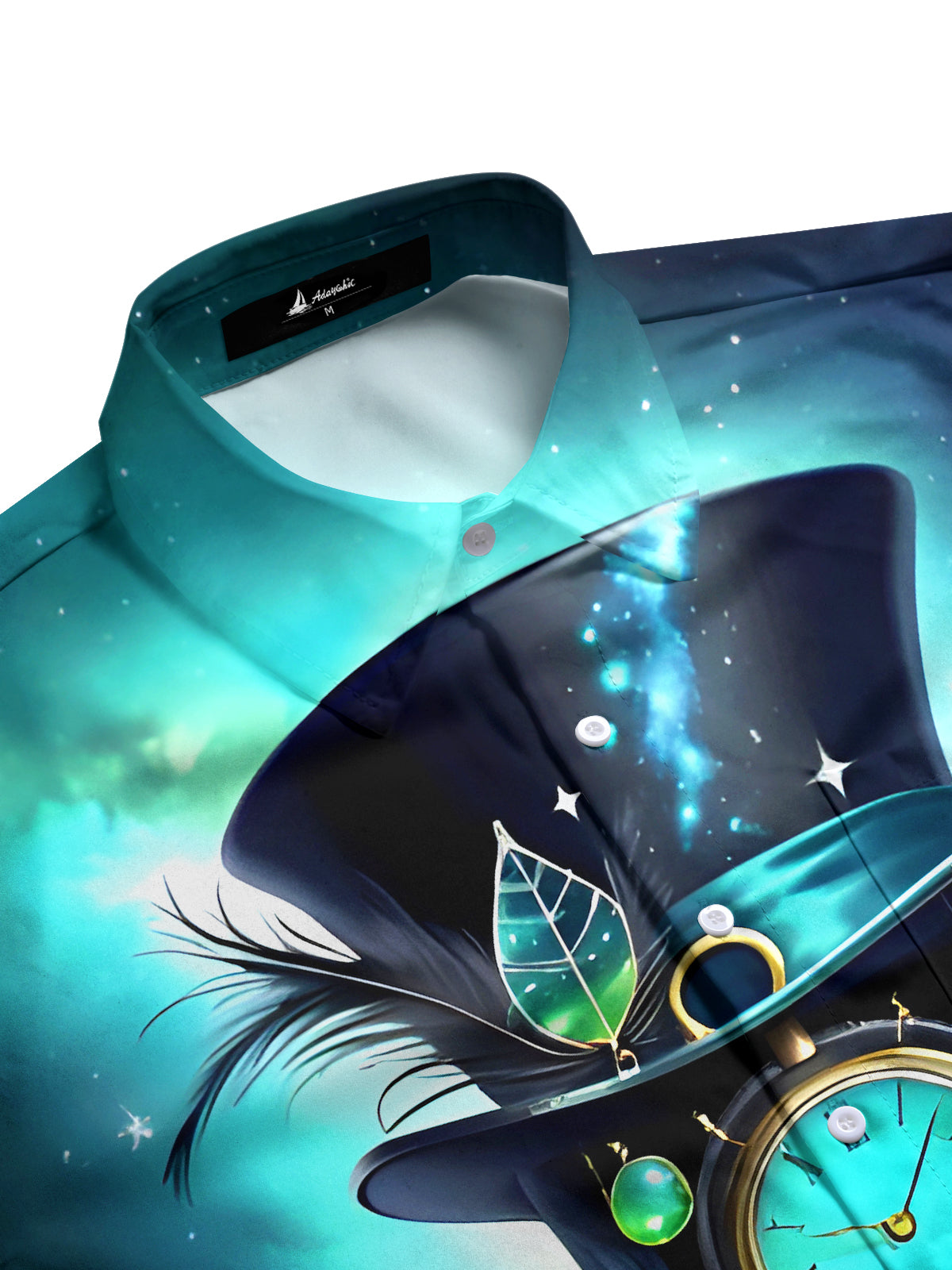 Halloween Day Hat Clock Men's Pocket Short Sleeve Shirts