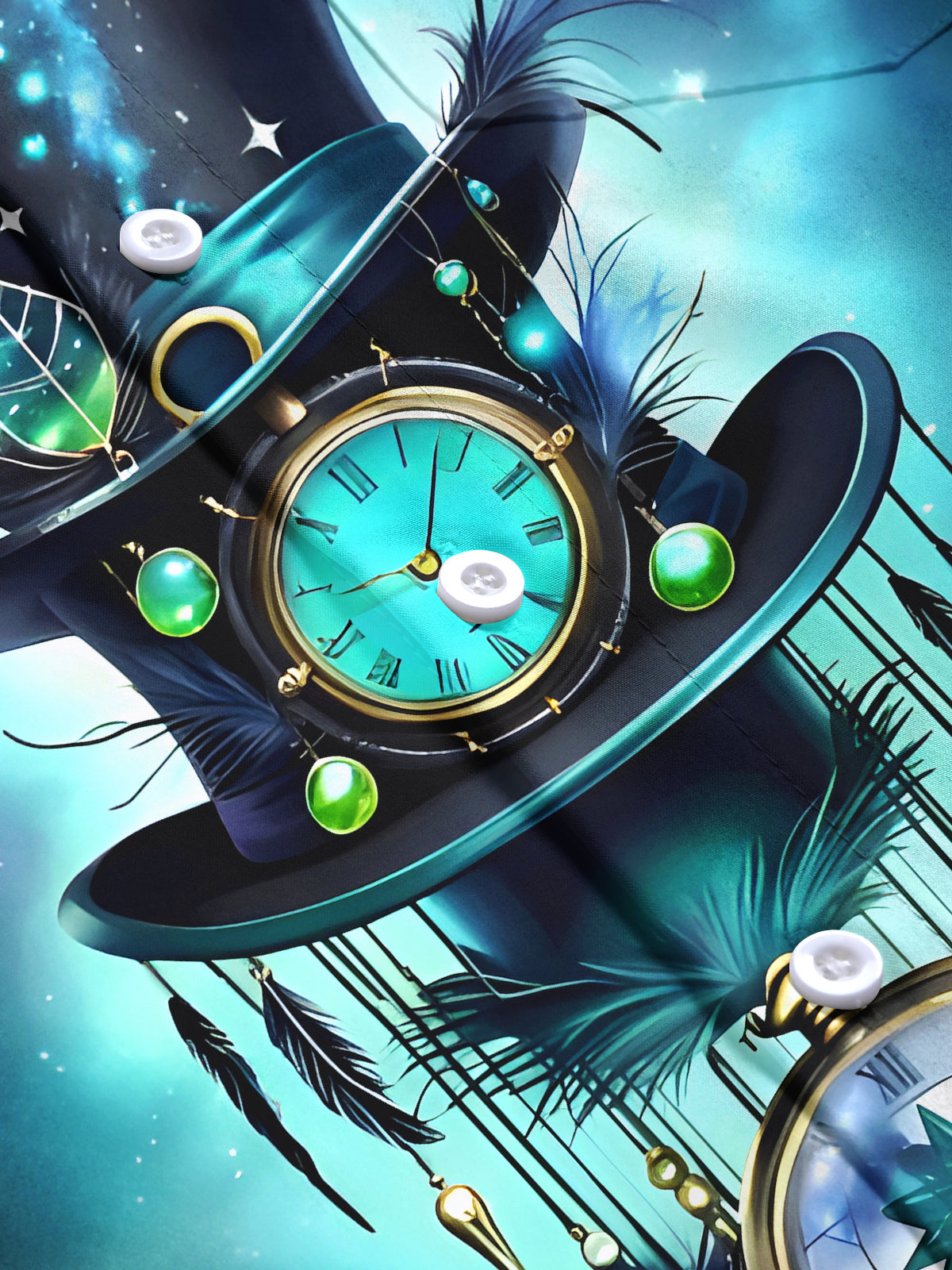 Halloween Day Hat Clock Men's Pocket Short Sleeve Shirts