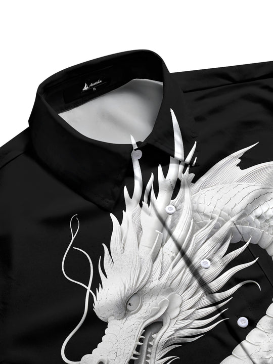 men's Chinese dragon shirt side view