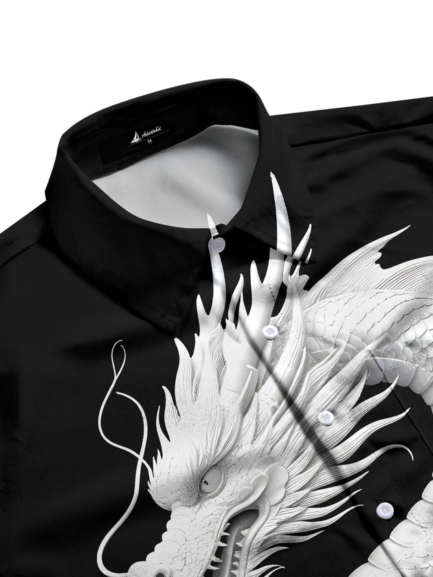 men's Chinese dragon shirt side view
