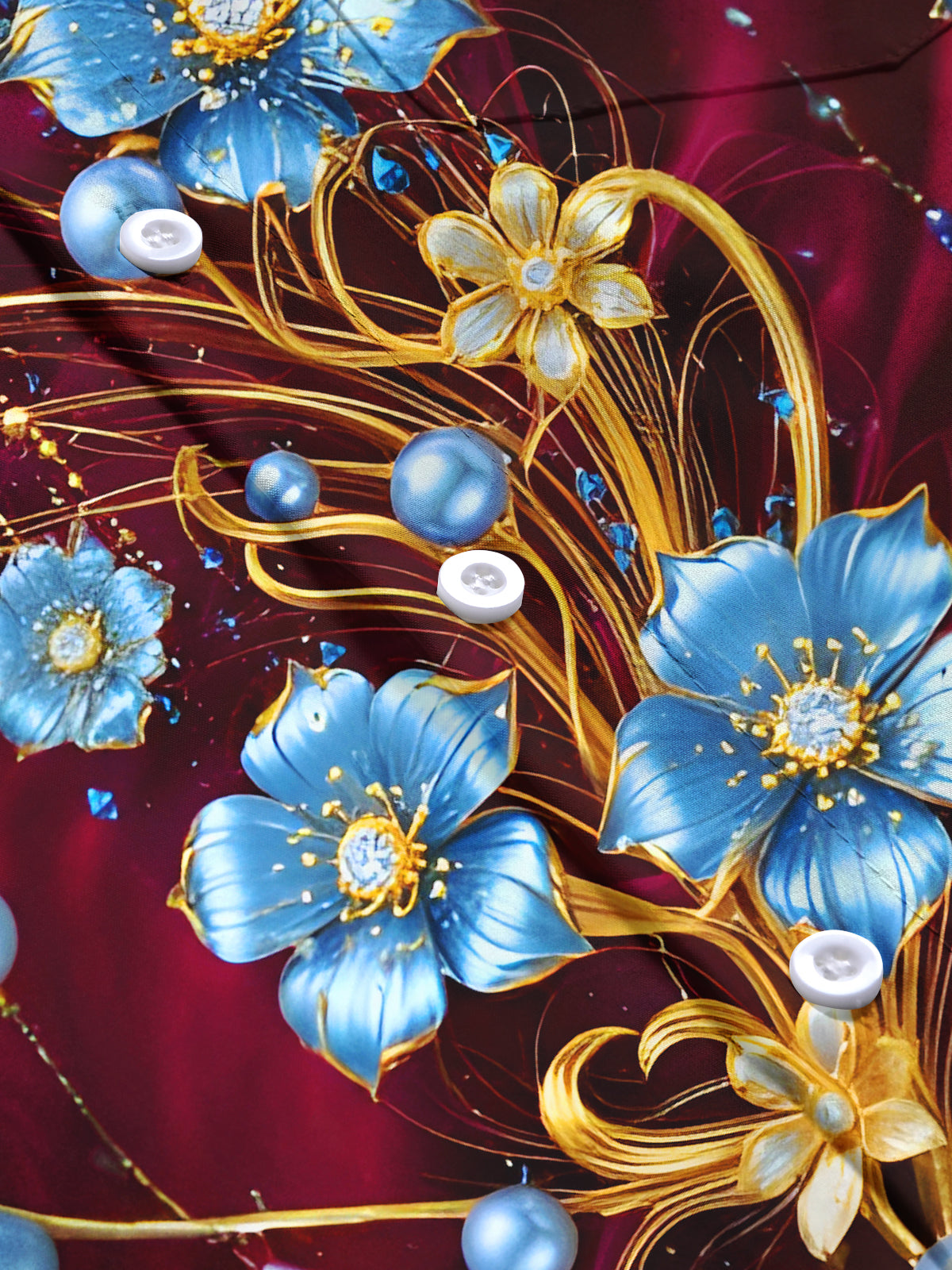 Art Floral Men's Pocket Short Sleeve Shirts