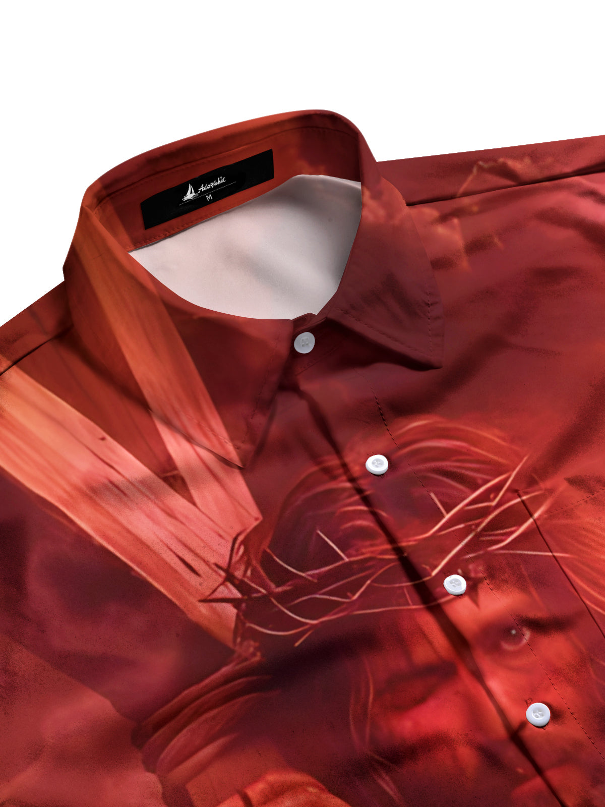 Jesus Print Men's Pocket Short Sleeve Shirts