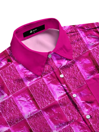 men's pattern print shirt side view