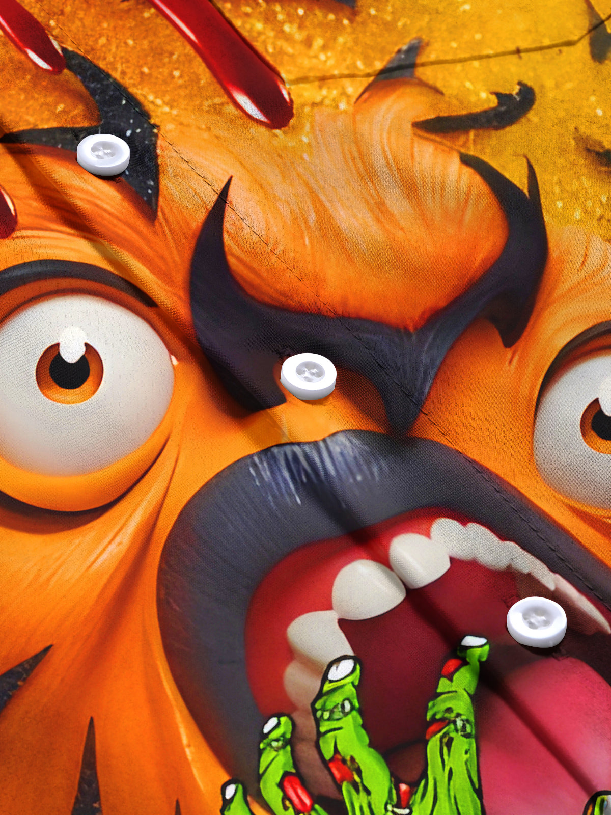 Funny Halloween Screaming Monster Bat Men's Pocket Short Sleeve Shirts