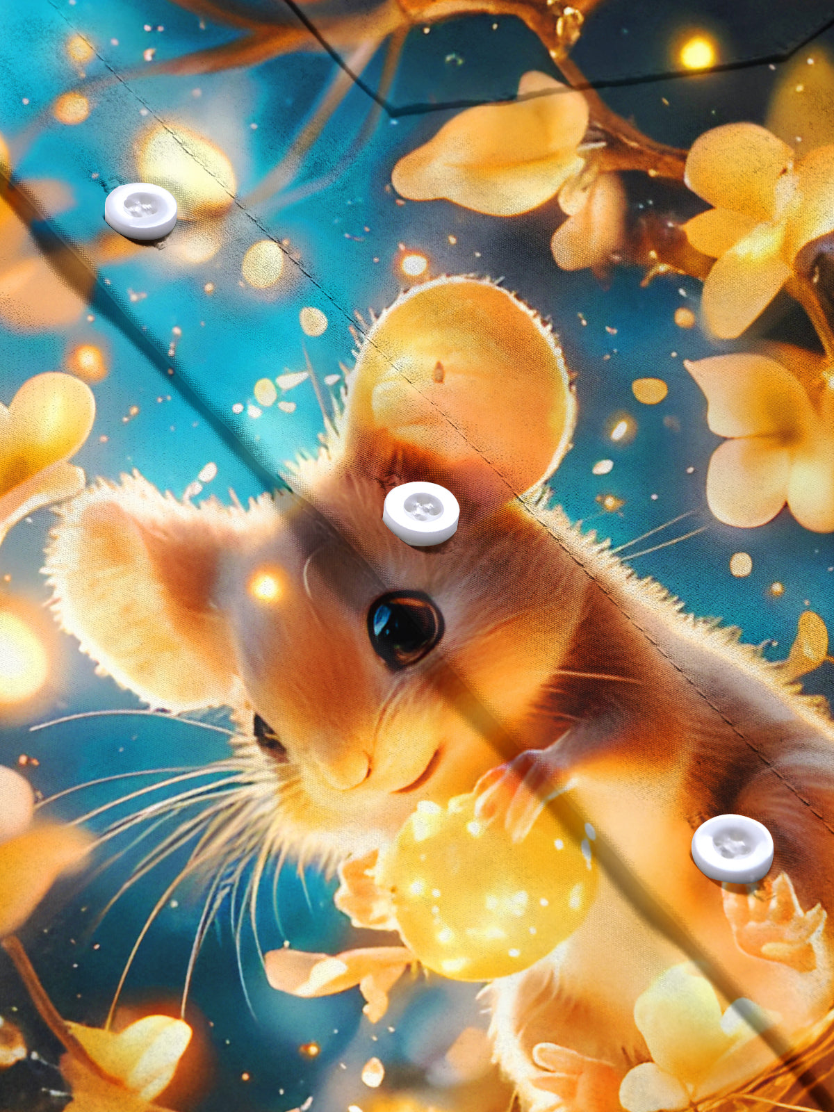 Funny Mouse Magic Ball Glowing Floral Men's Pocket Short Sleeve Shirts