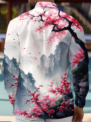 men's flower print shirt back view