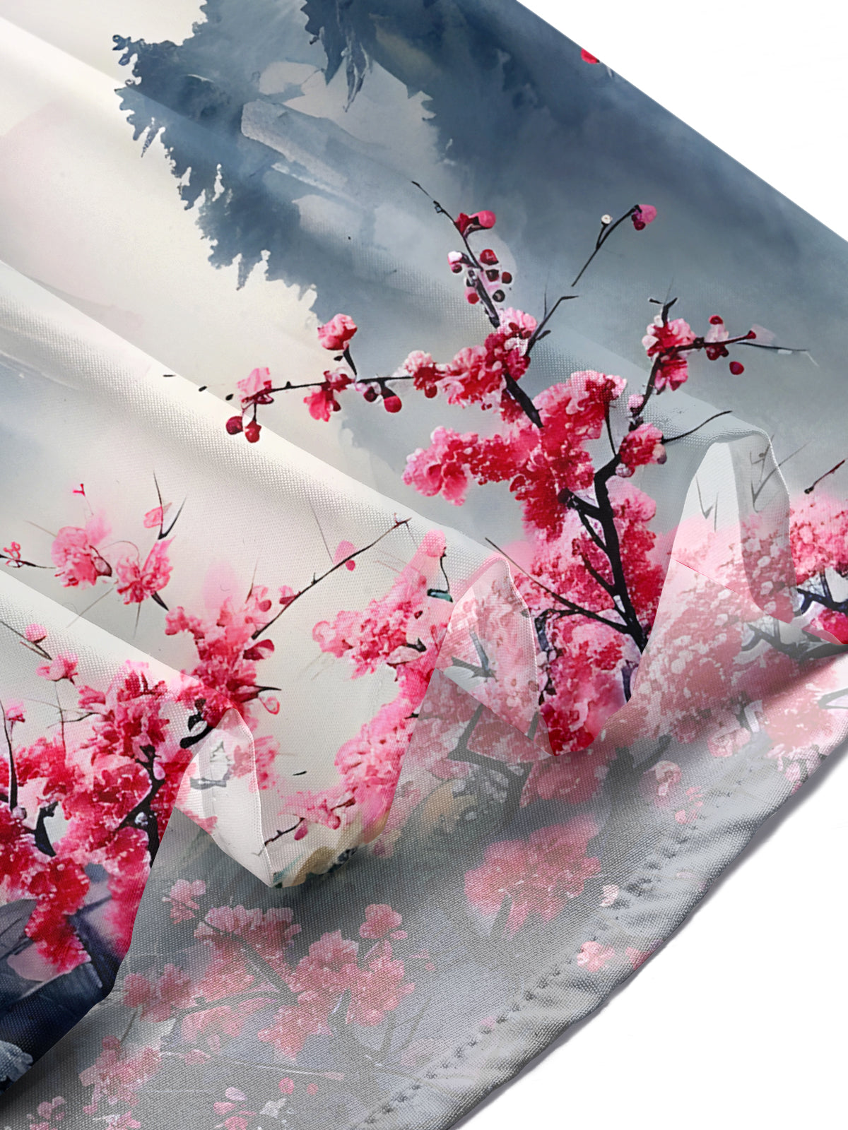 Mountain Floral Men's Pocket Long Sleeve Shirts