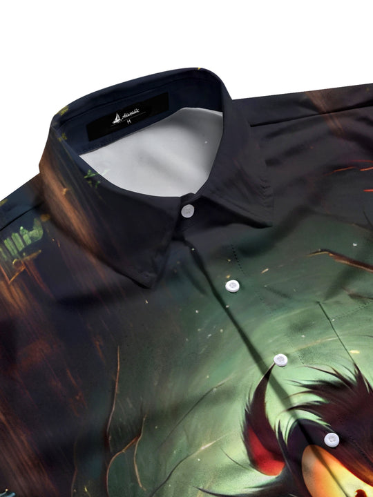 men's Halloween short sleeve flat lay shirt