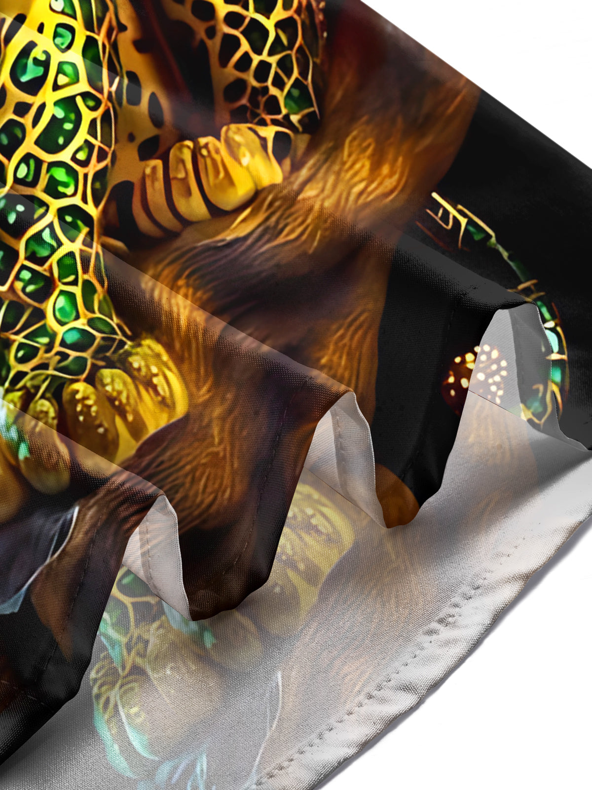 Golden Leopard Print Men's Pocket Short Sleeve Shirts