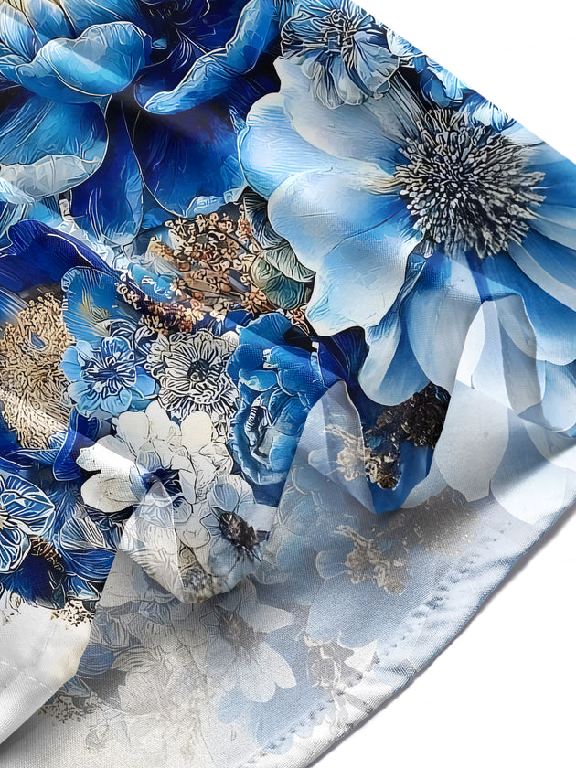 Eagle Floral Men's Pocket Short Sleeve Shirts