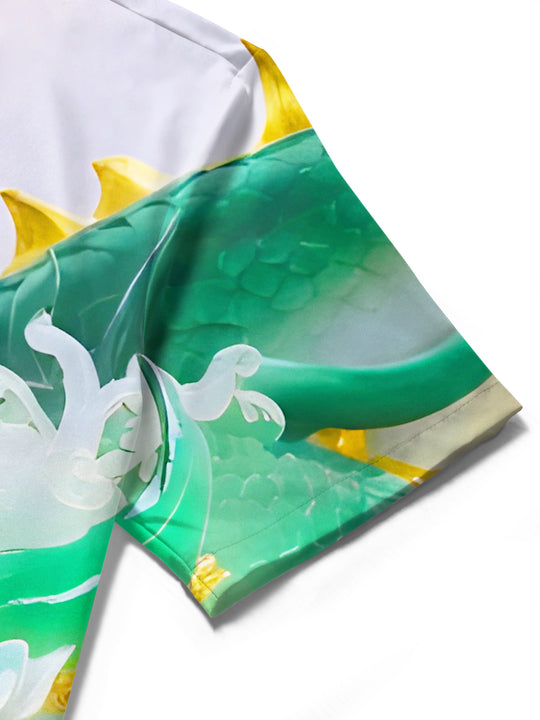 men's dragon print shirt summer vacation view 7