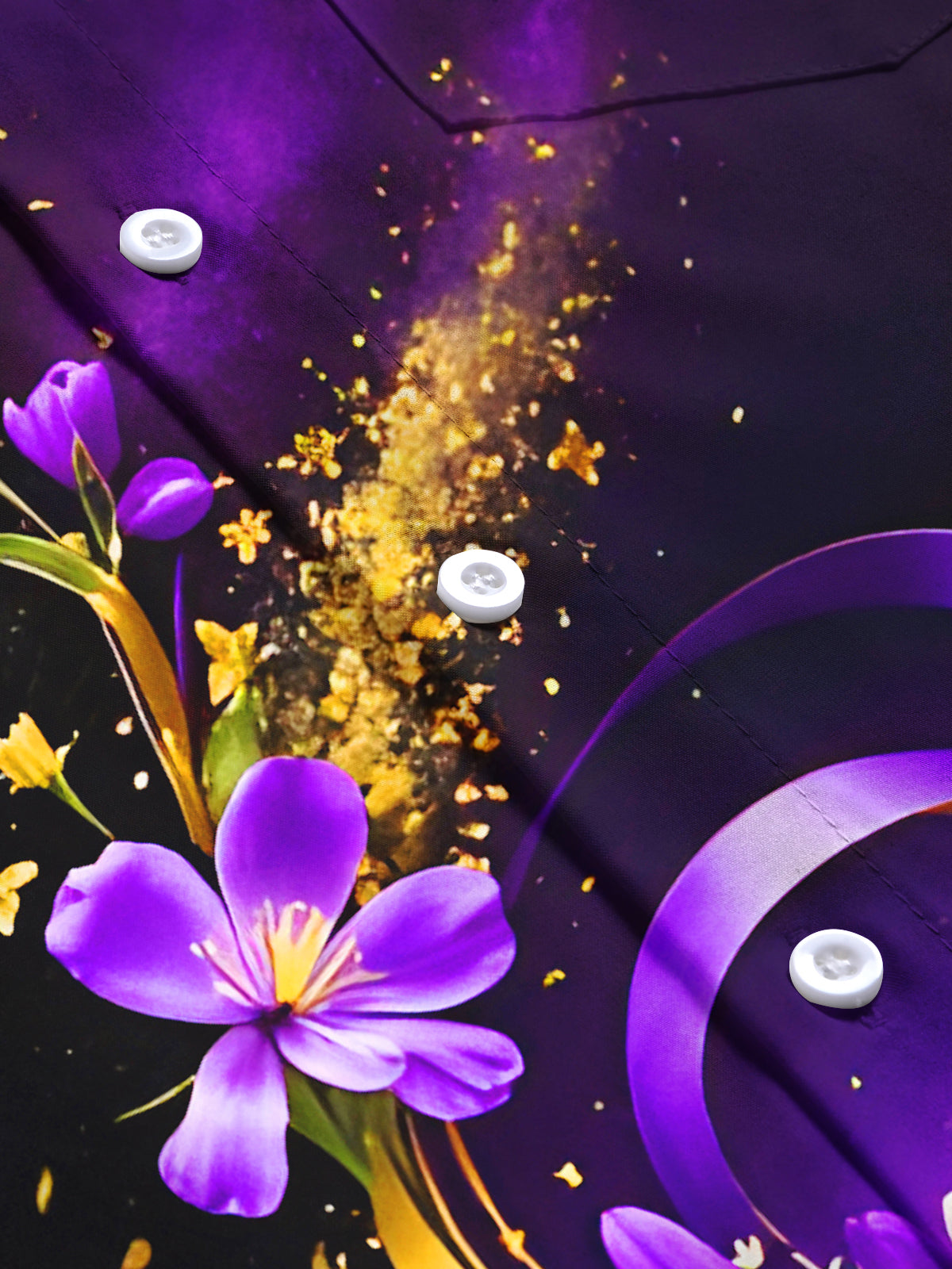 Art Floral Men's Pocket Short Sleeve Shirts