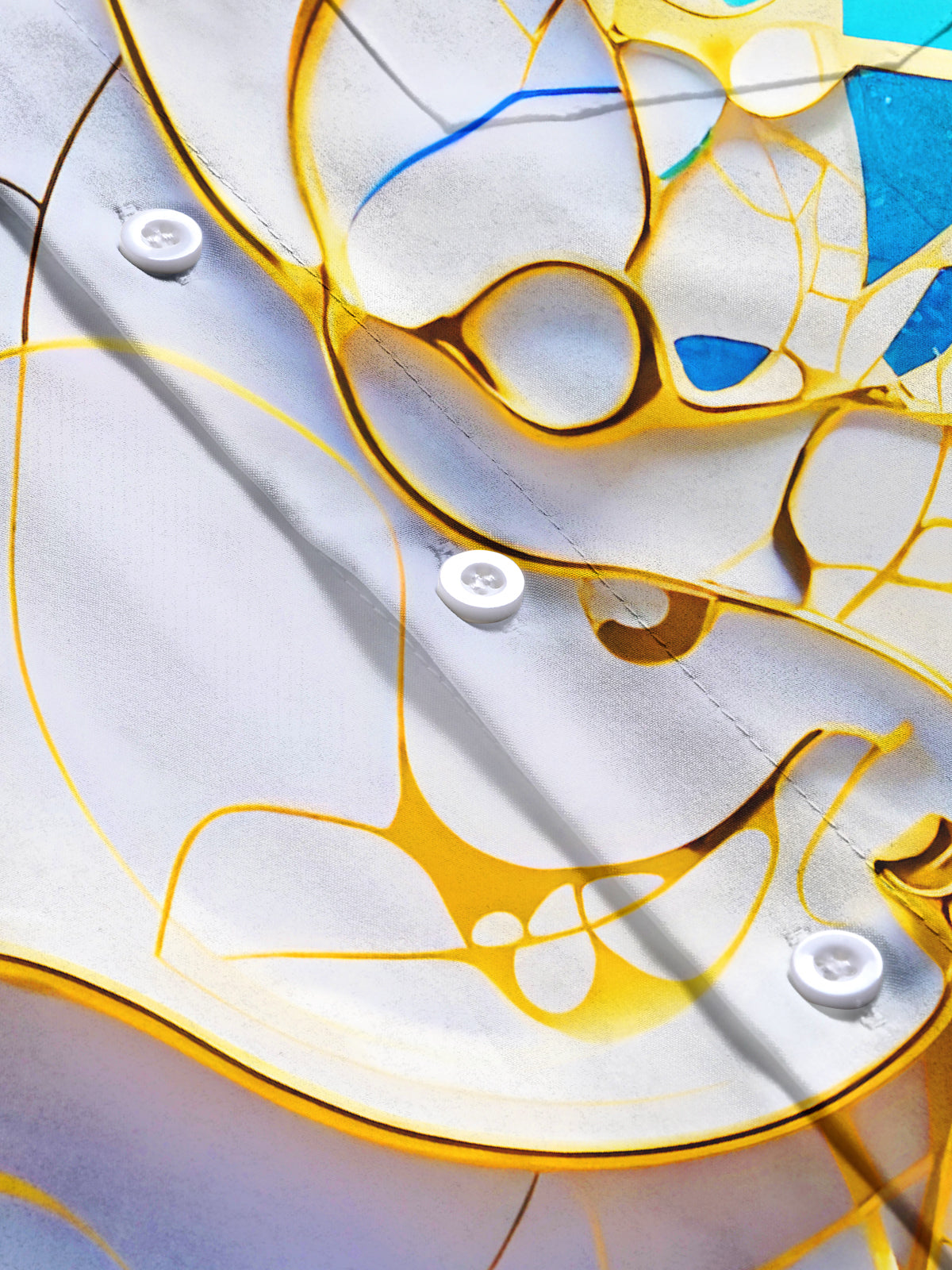 Molten Gold Fluid Art Men's Pocket Short Sleeve Shirts