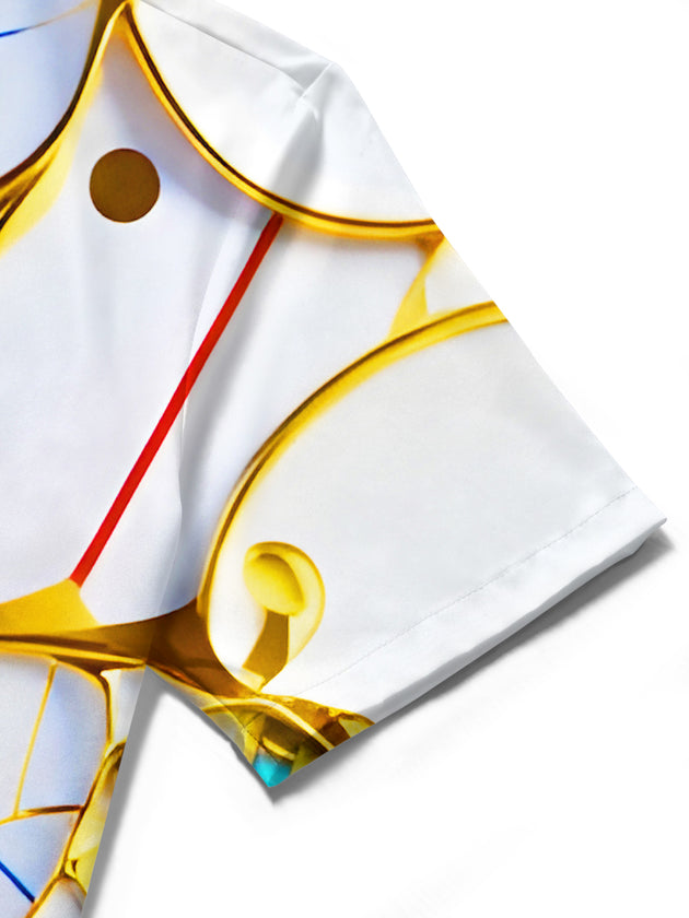 Molten Gold Fluid Art Men's Pocket Short Sleeve Shirts