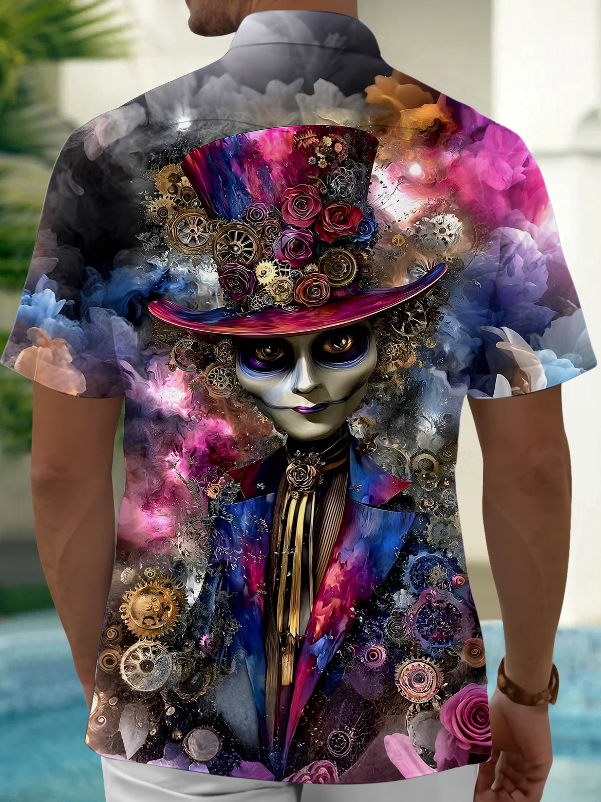 Skull Men's Pocket Short Sleeve Shirts