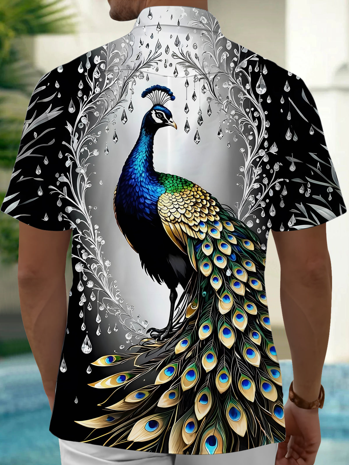 Peacock Men's Pocket Short Sleeve Shirts