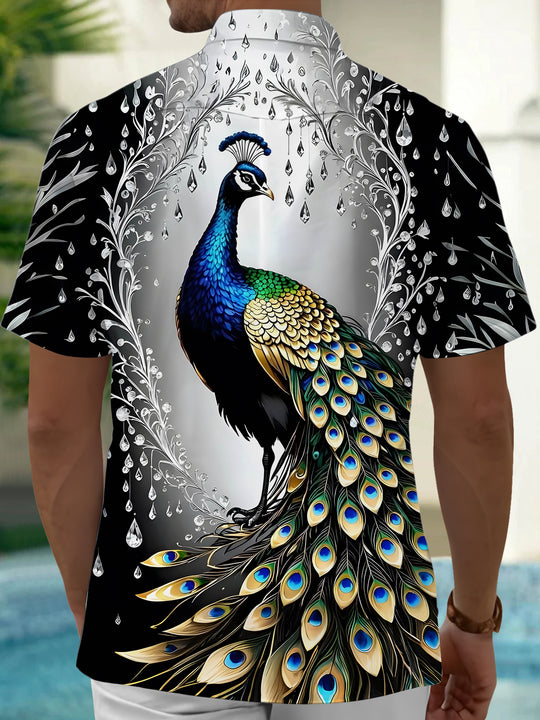 men's flower print shirt back view
