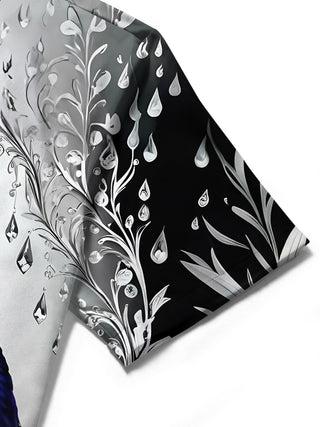 men's floral shirt close-up short sleeve
