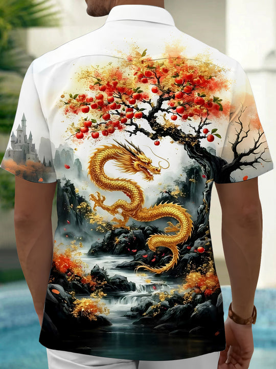 men's Chinese dragon shirt side view