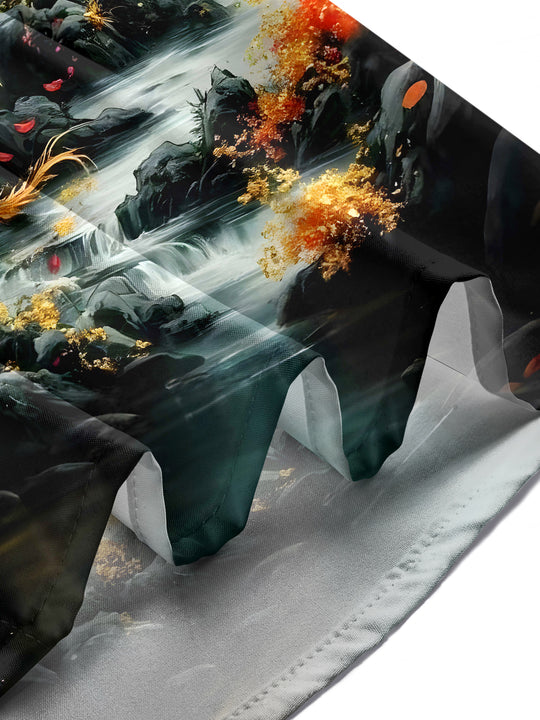 Men's dragon print pocket short sleeve shirt front view lifestyle
