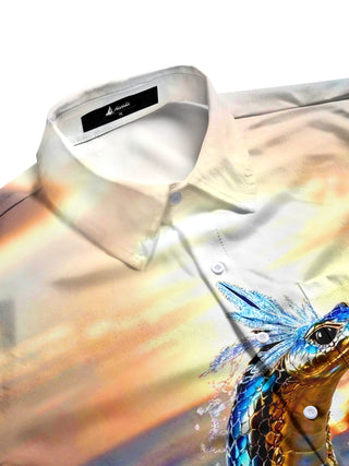 men's scale pattern shirt side view