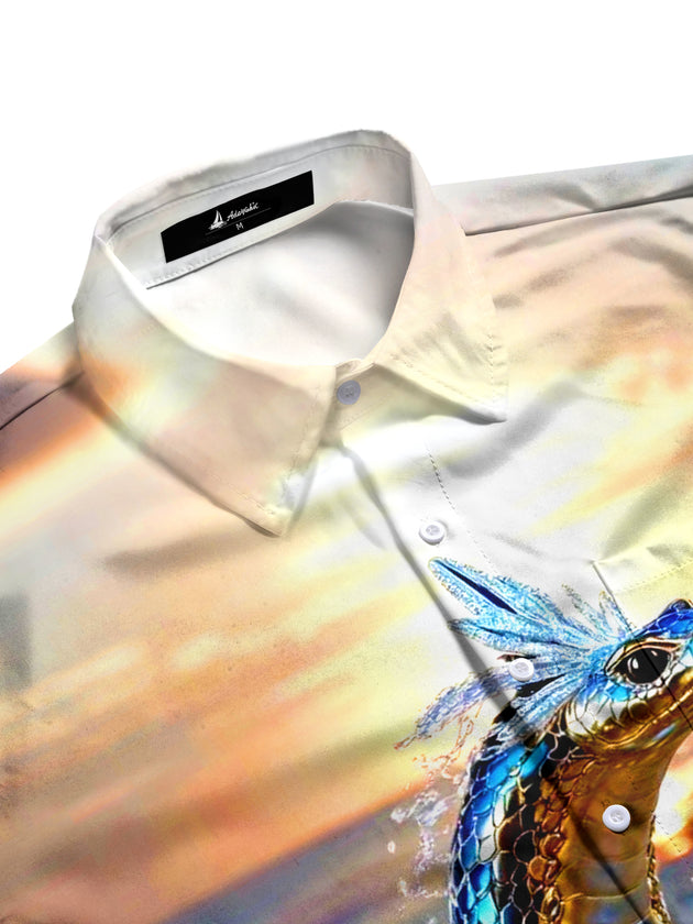 men's scale pattern shirt side view