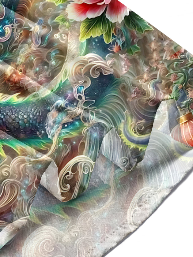 men's dragon print shirt summer vacation