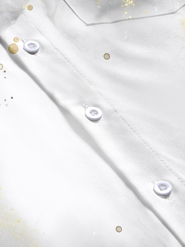 men's abstract print short sleeve flat lay shirt