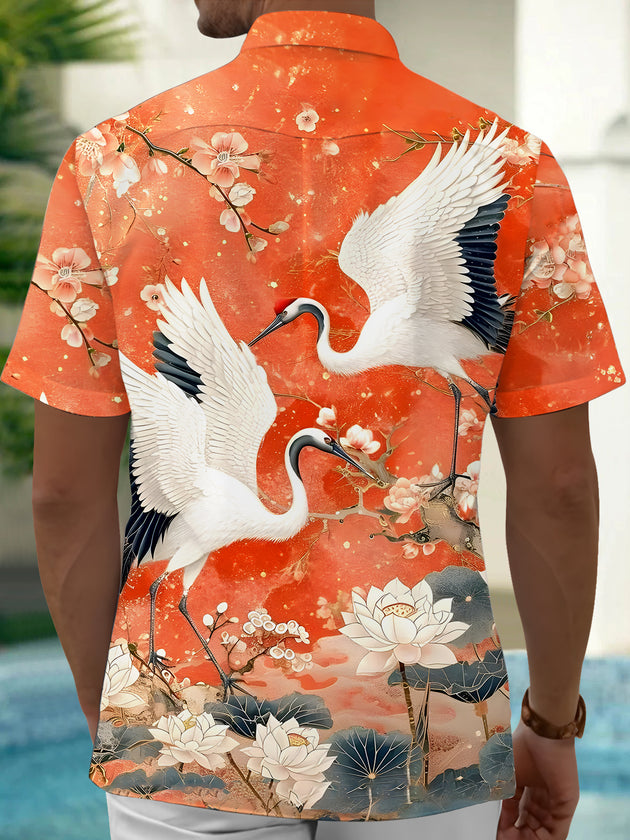 men's flower print shirt back view