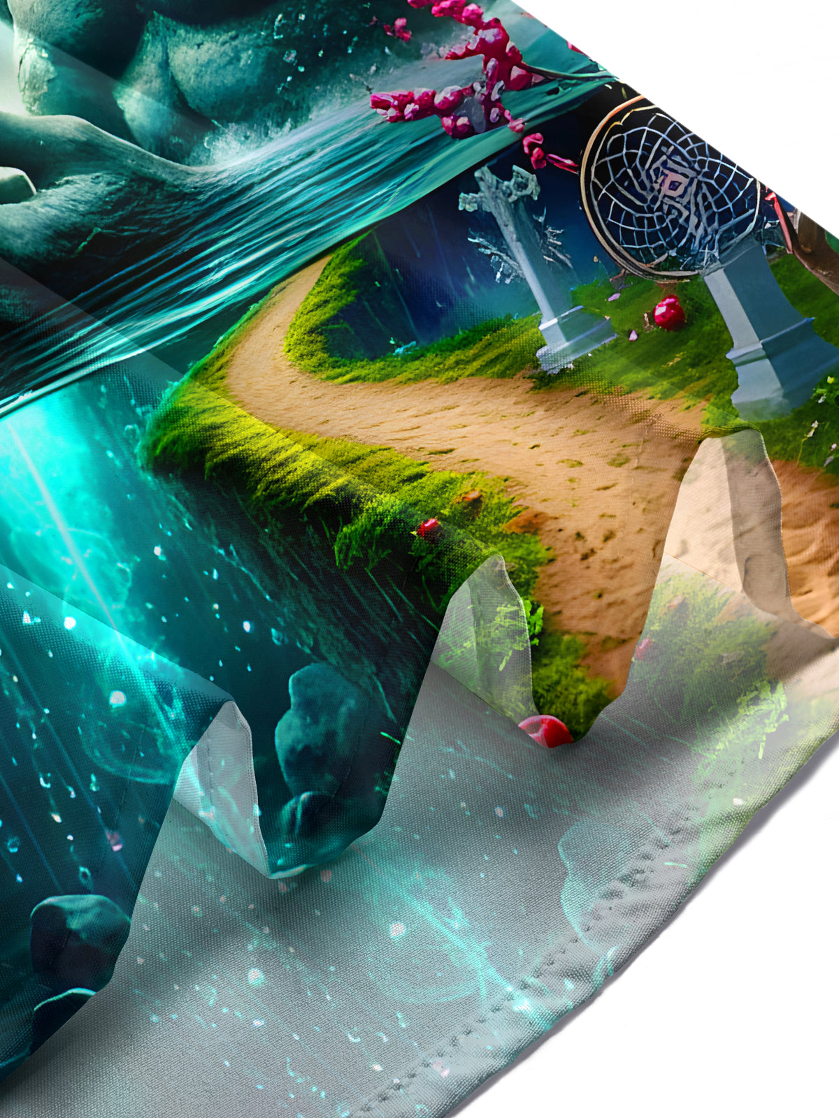 Sanctuary Of The Azure-Crowned Titan Praying Angel In His Palm Men's Pocket Long Sleeve Shirts