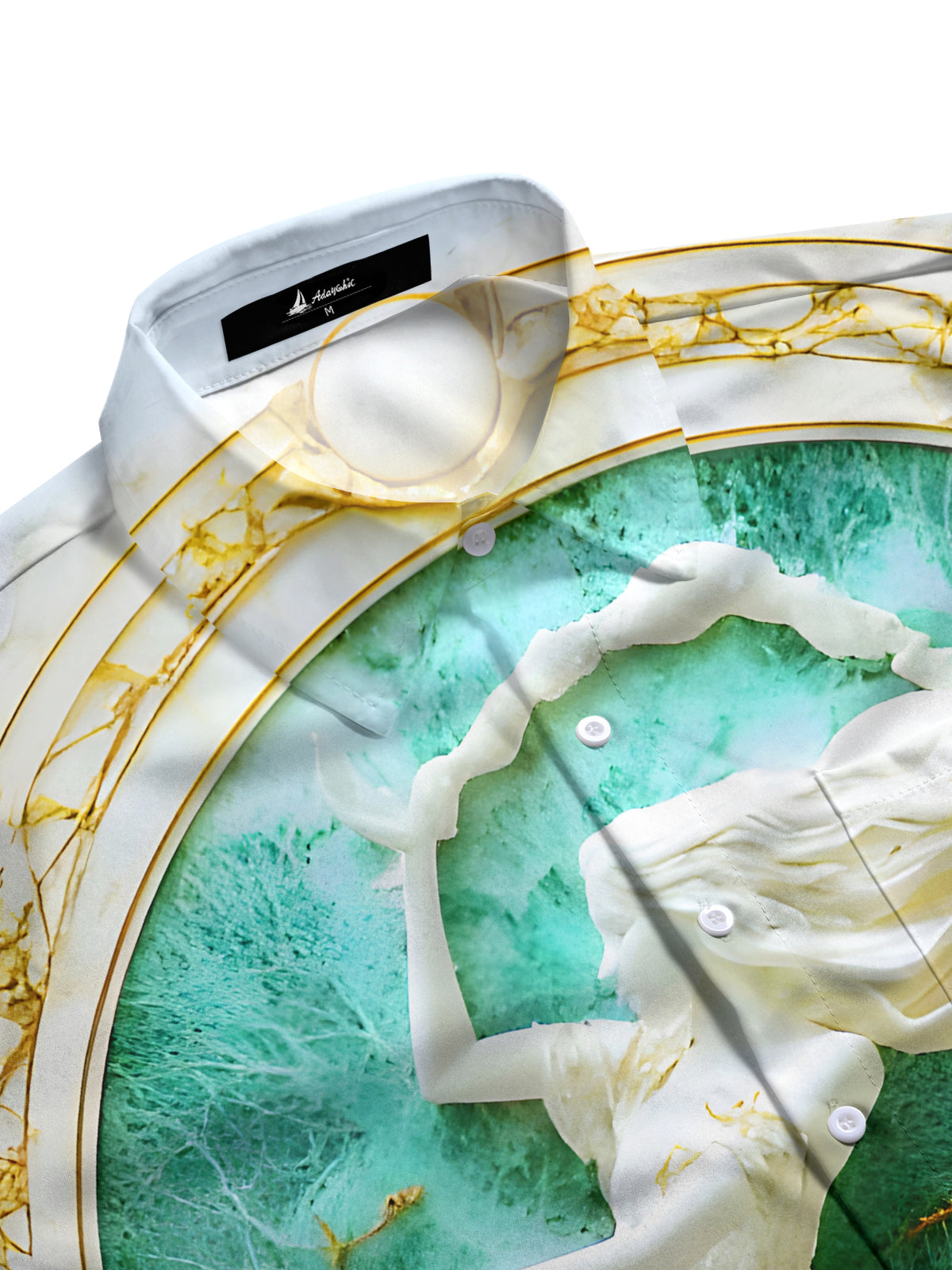 Art Mermaid Relief Men's Pocket Short Sleeve Shirts