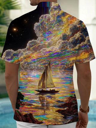 men's artistic design shirt back view