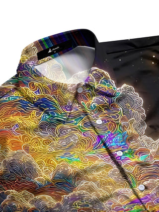 men's graphic art shirt side view