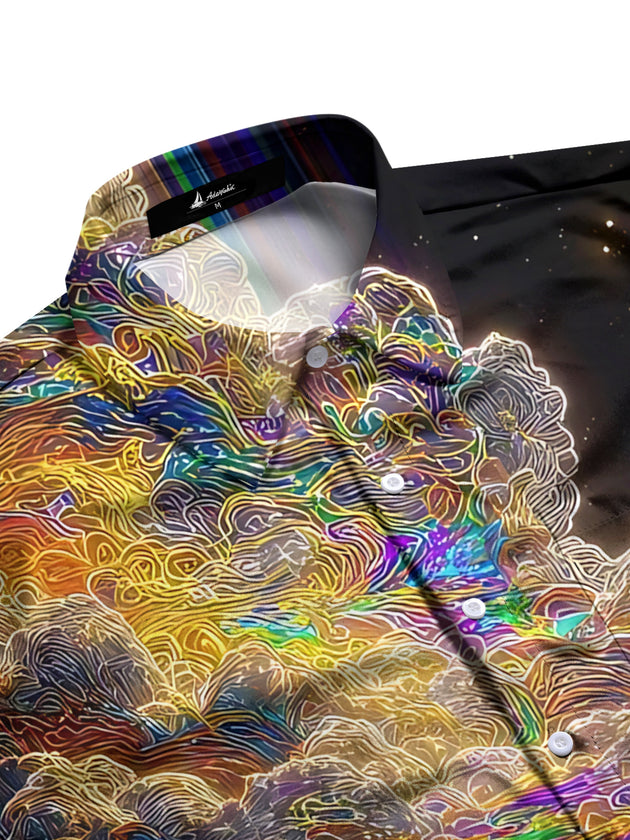 men's graphic art shirt side view