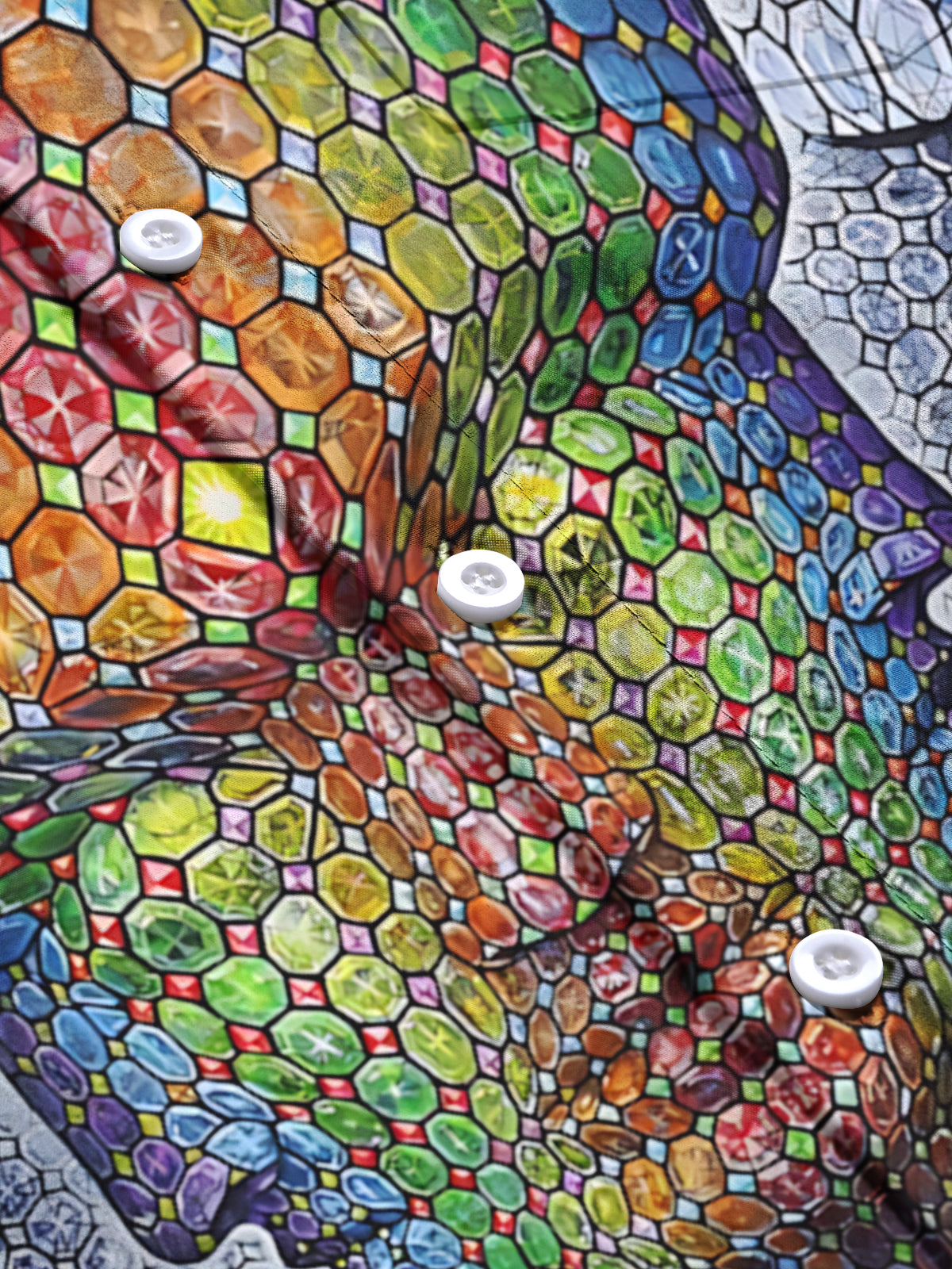 Abstract Skull Art Print Men's Pocket Long Sleeve Shirts