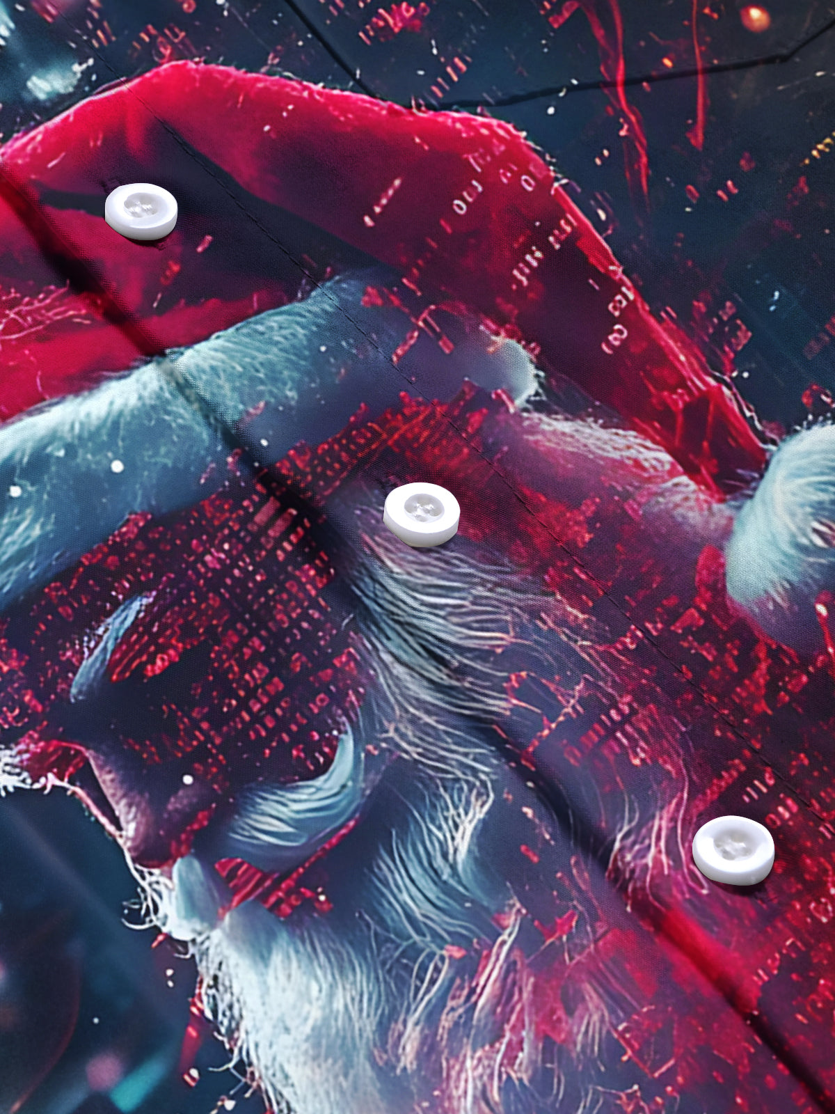 Santa Claus Print Men's Pocket Short Sleeve Shirts