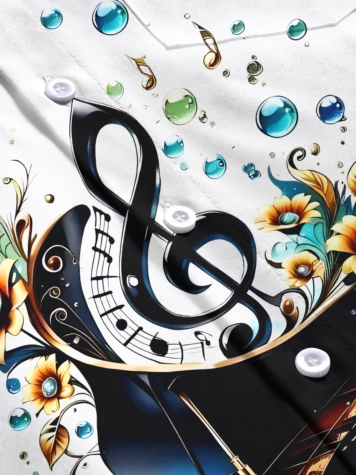 Piano Men's Pocket Short Sleeve Shirts