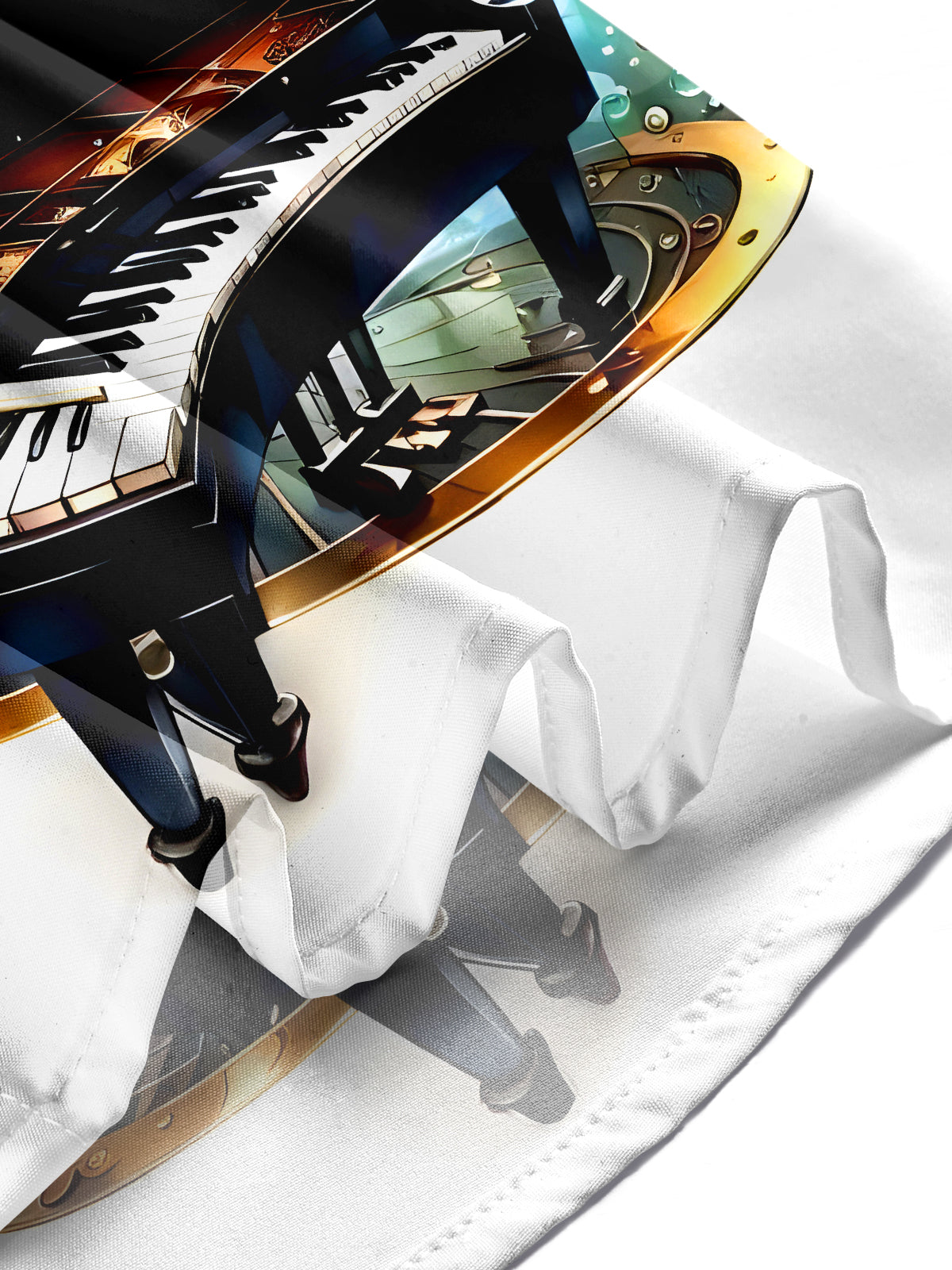 Piano Men's Pocket Short Sleeve Shirts